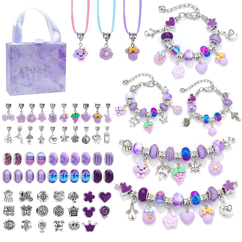 Diy Charm Bracelet Making Kitjewelry Kit For Teen Girls With Unicorn  Mermaid Pink Stuff Craft Gifts