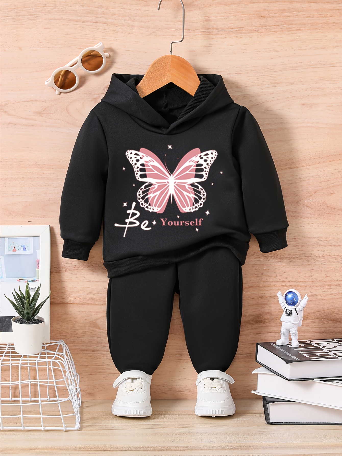 Butterfly Print Stylish Outfit Toddler Baby Trousers Long - Temu