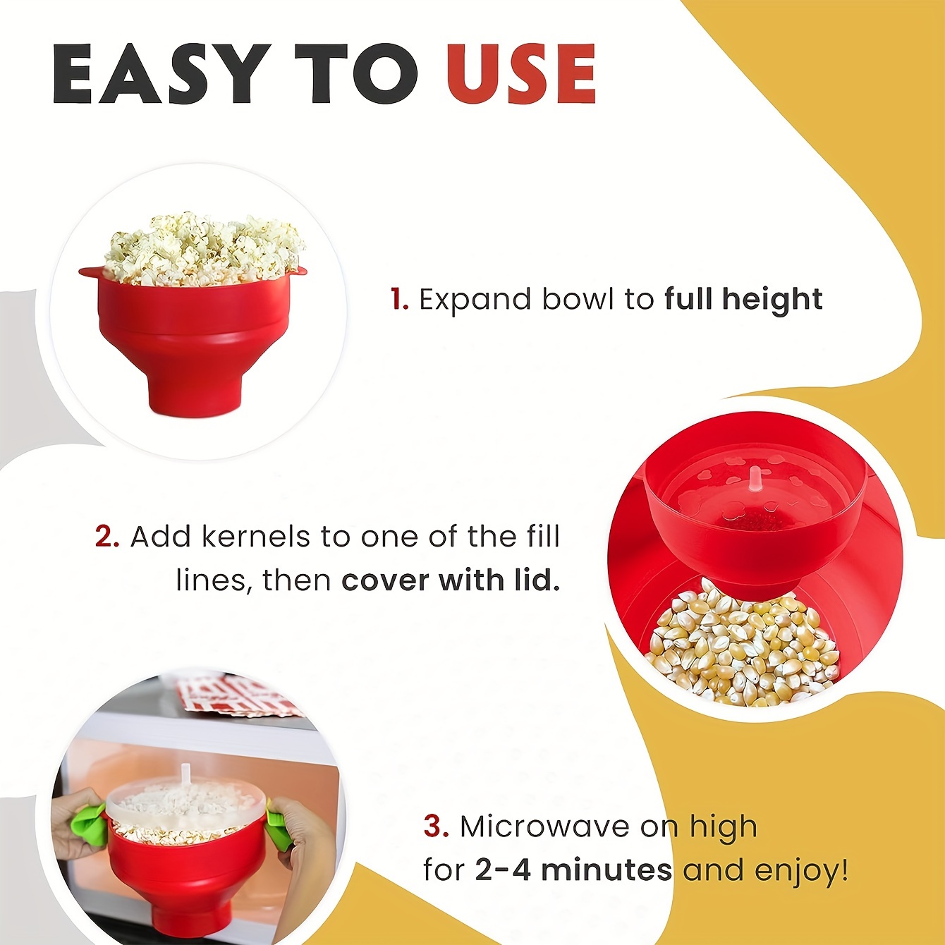 The Original Microwave Popcorn Popper Silicone Popcorn Maker - Temu