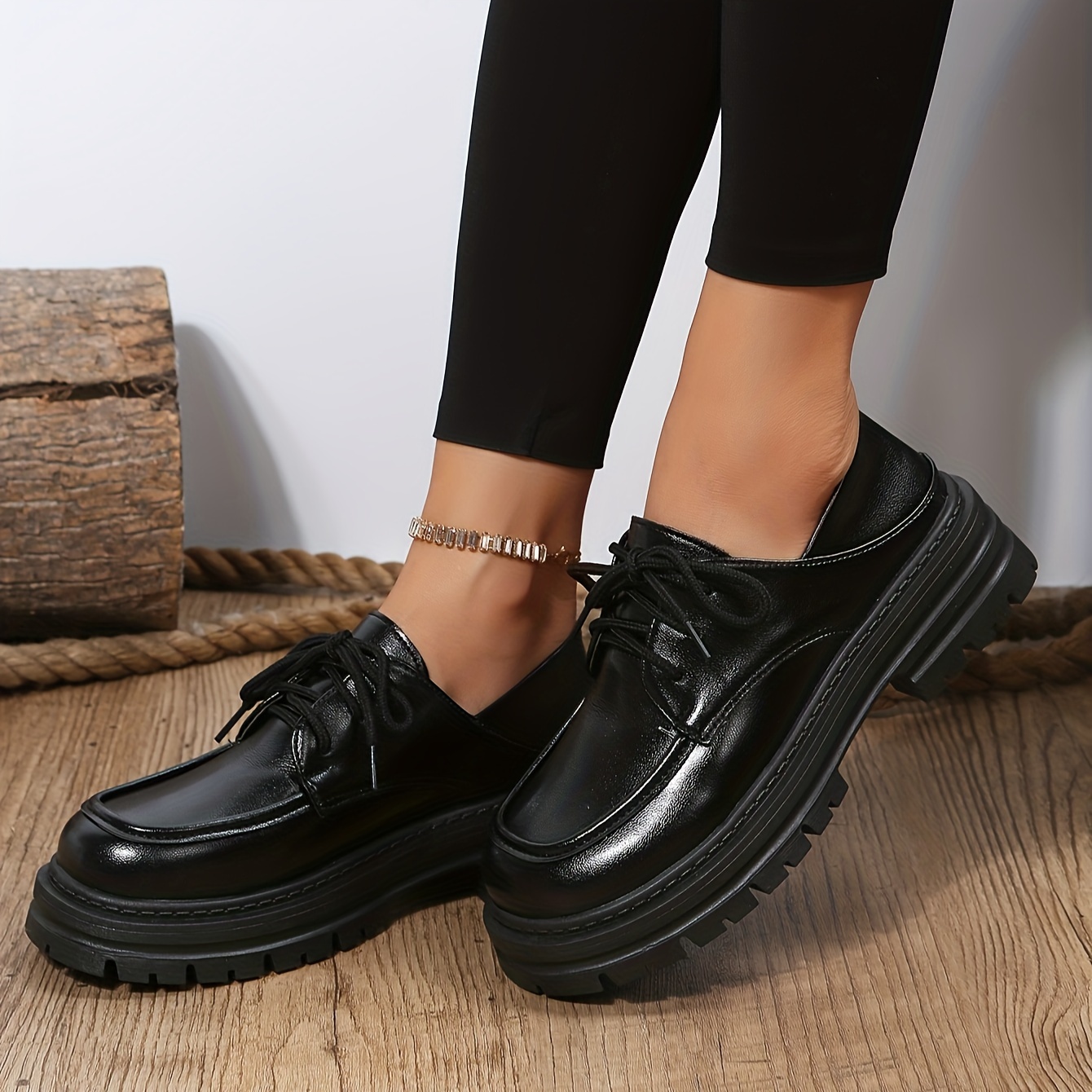 Mocasines con plataforma acolchada para mujer, zapatillas sin cordones de  color sólido, zapatos informales con punta redonda