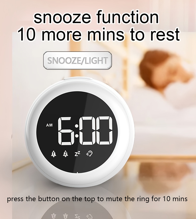 1pc Sveglia Elettronica, Display A Colori A Controllo Vocale, Orologio  Tavolo Casa Camera Letto Ufficio, Sveglia Digitale A Colori Funzione  Snooze, Sveglia Tavolo Usb, Regali Natale, Acquista Ultime Tendenze