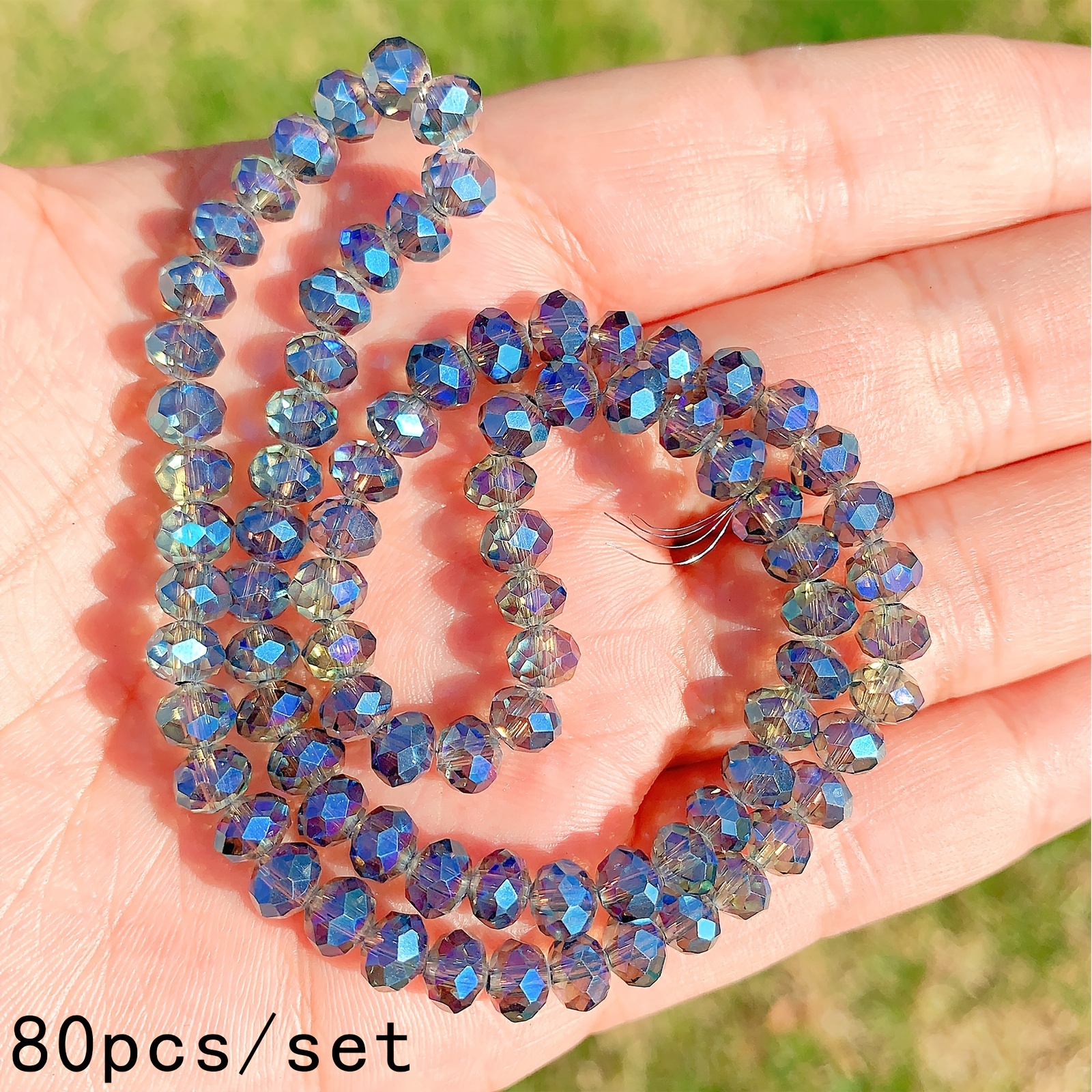 Gemstone Faceted Ab Blue Austria Crystal Bead Glass Loose - Temu