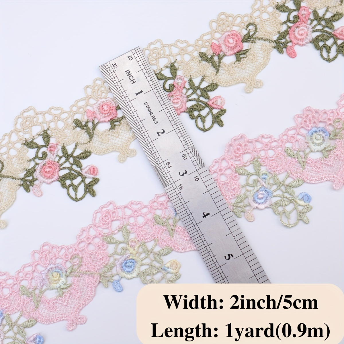 Floral Embroidery Lace Trim - 2 inch