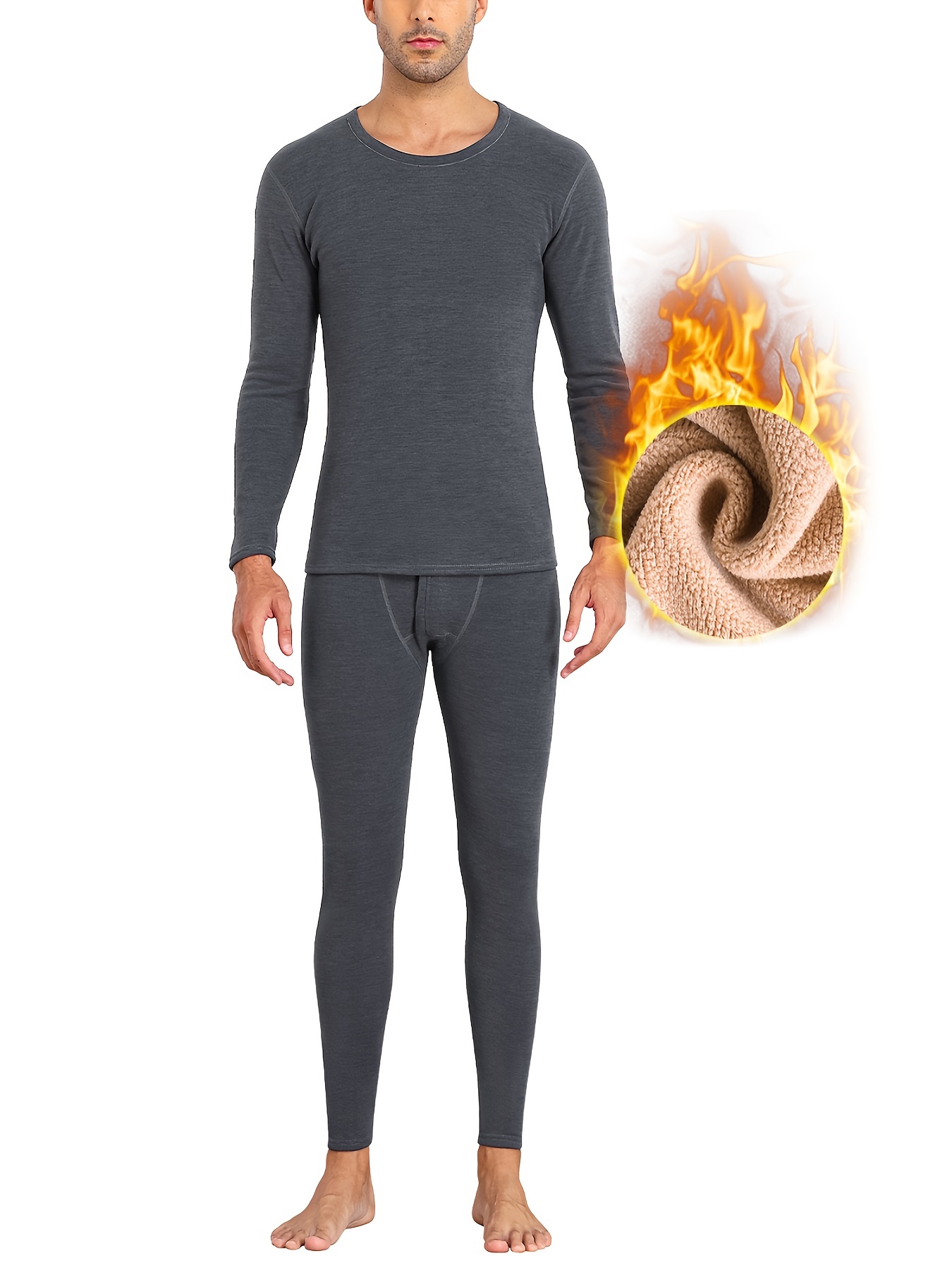Classic Warm Tops Men's Thermal Underwear Tops Long Sleeve - Temu