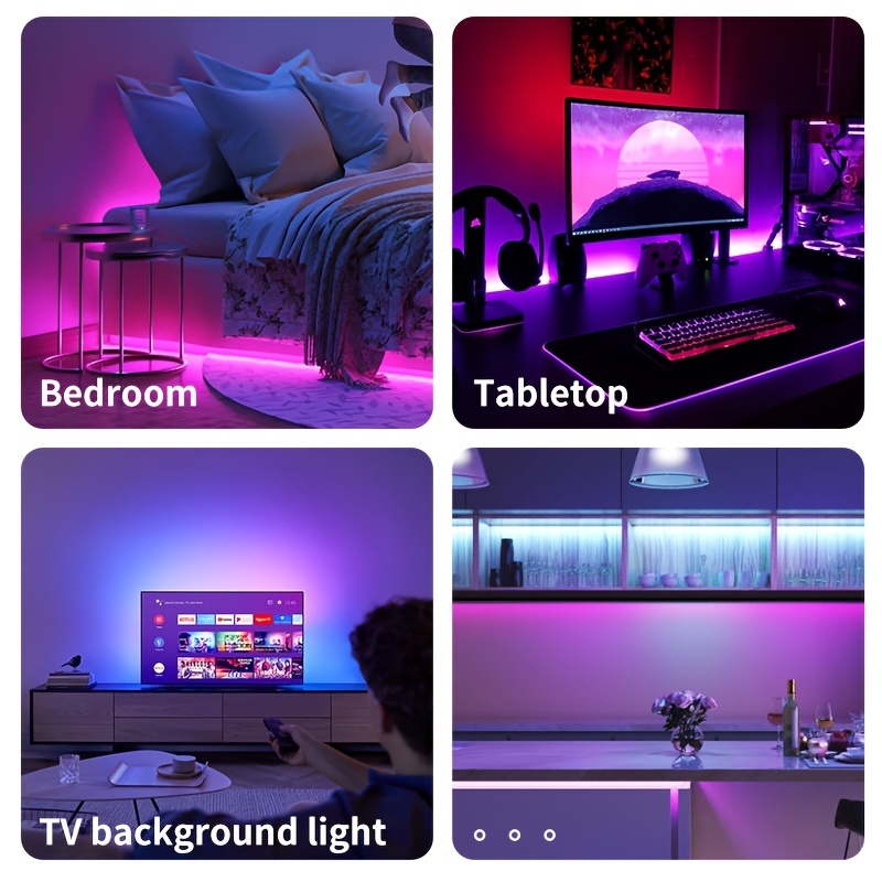 1pc Led Lights For Tv Led Backlight Rgb Led Strip Lights For Tv Lights  Behind Usb Led Light Strip App Control Music Sync Ambient Lighting For  Gaming Room - Tools & Home
