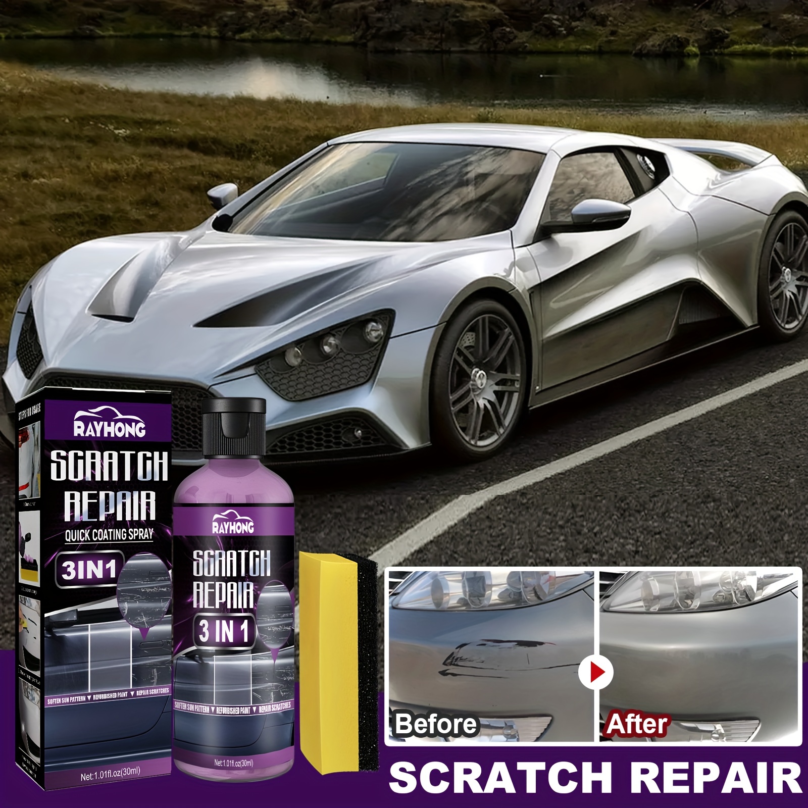 Spray Coating Agent 3-in-1 Car Scratch Nano Repair Spray 30ml
