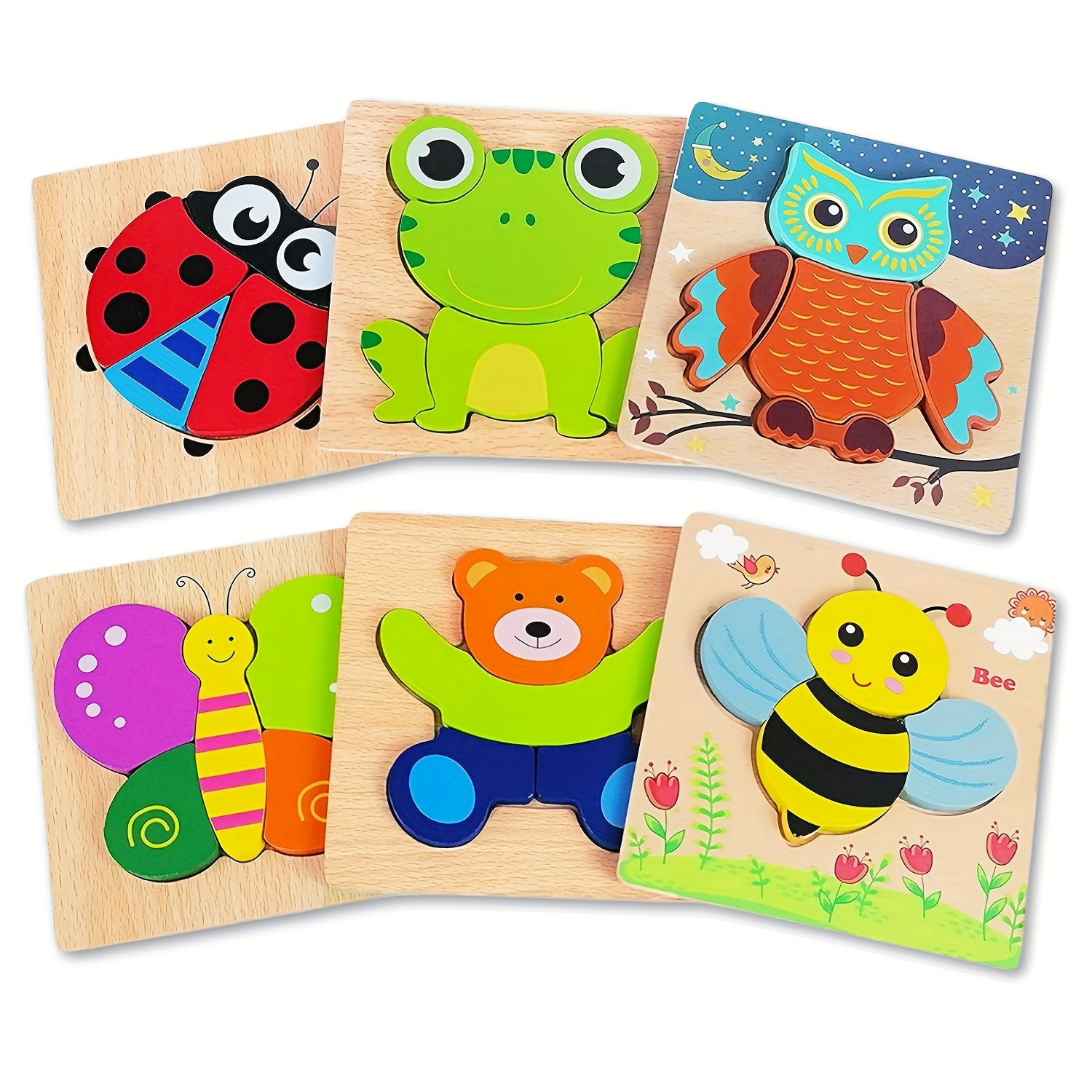 Wooden animal best sale puzzles for toddlers