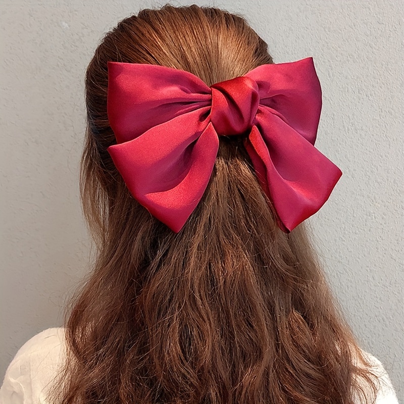 Long Ribbon Hair Bows For Girls Hair Clip Silk Hair Bow - Temu United Arab  Emirates