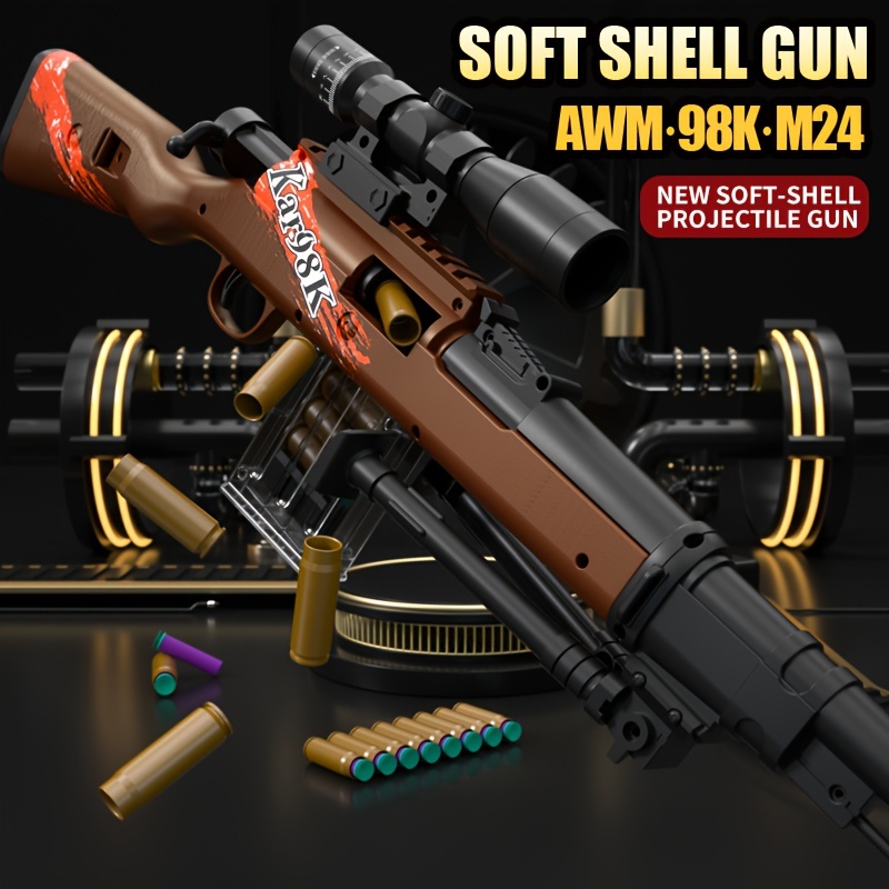 Pistolet jouet réaliste pour Nerf Guns Darts fusil de sniper automatique  avec 10 balles douces