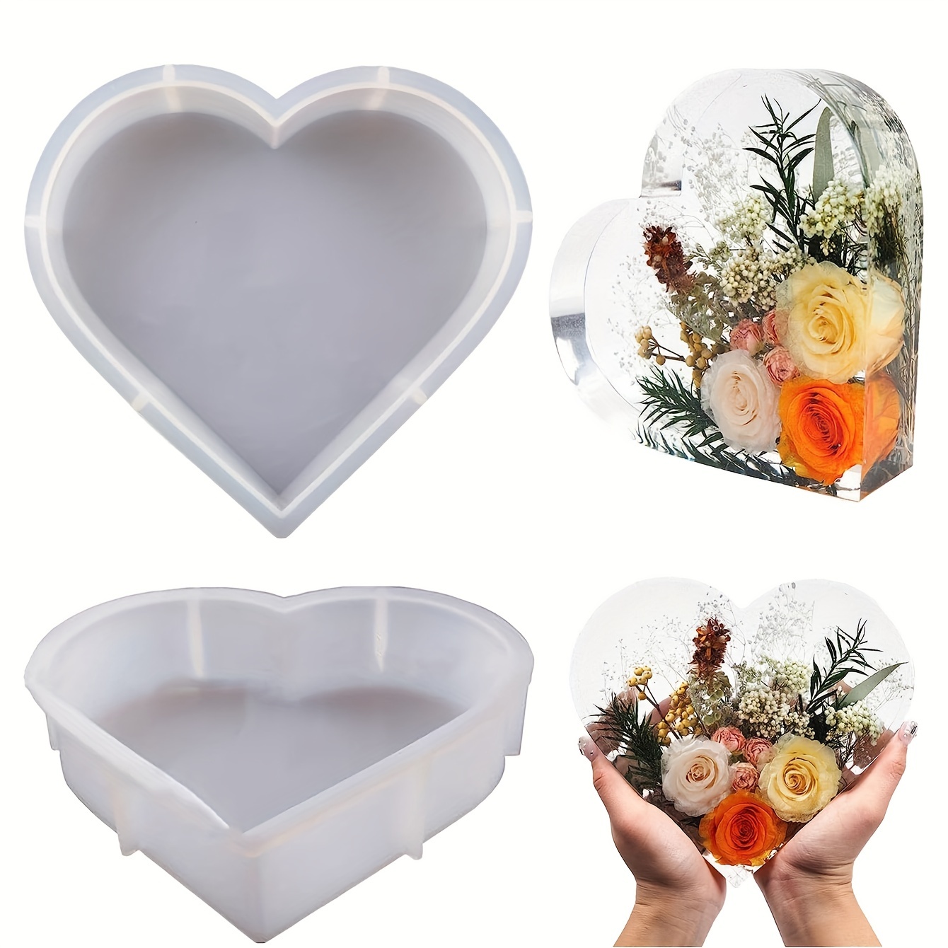Resin Tray Molds Heart Coaster Silicone Molds For Epoxy - Temu