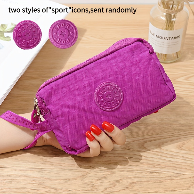 Women's Coin Purse With Fashion Print Three layer Zipper - Temu