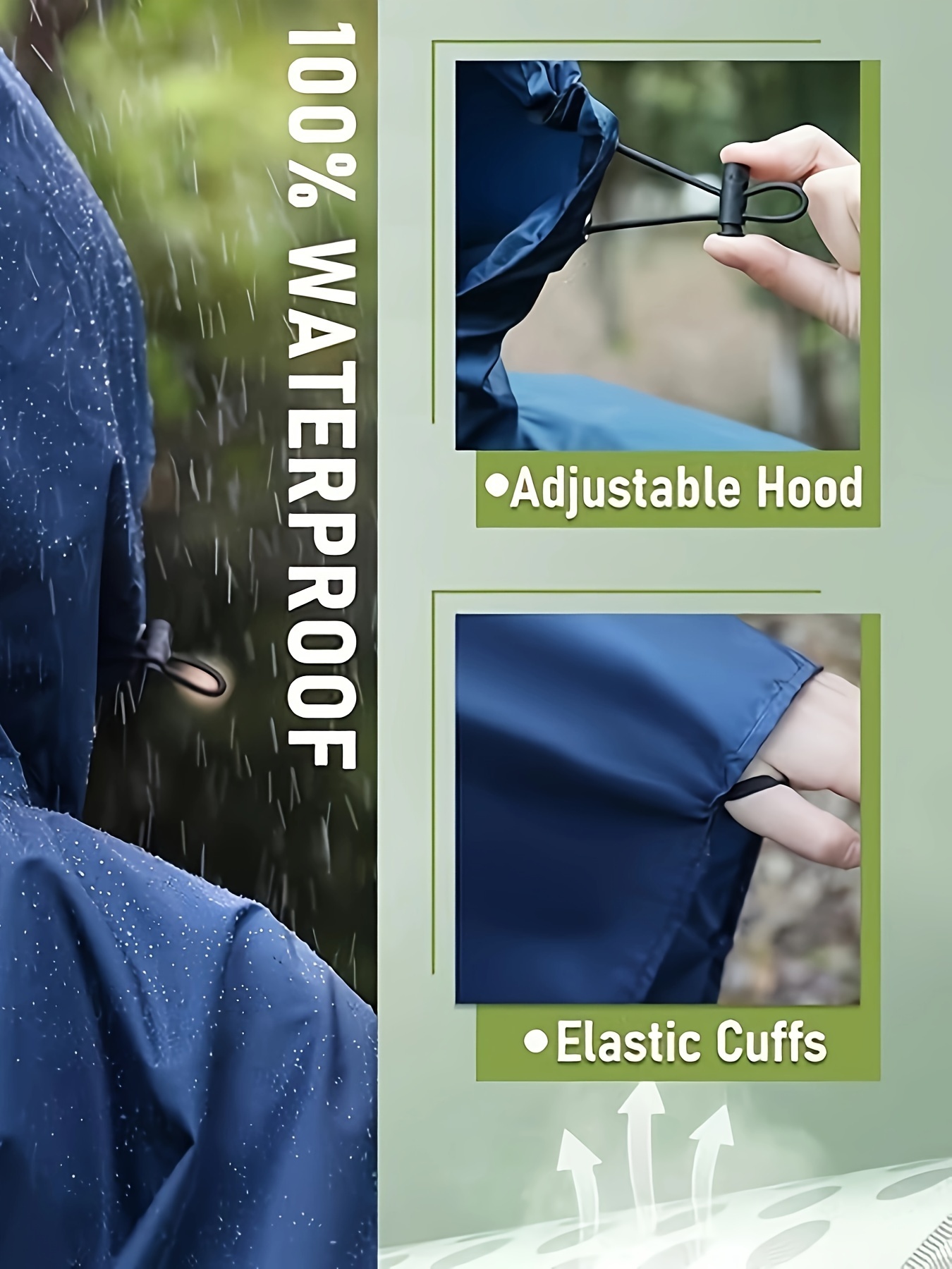 Poncho impermeable para lluvia al aire libre para senderismo y