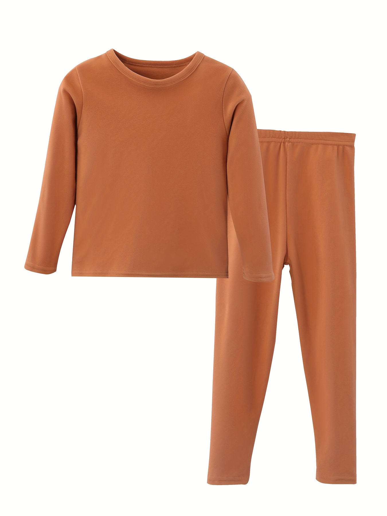 Girl's Thermal Underwear Solid Color Slim Fit Top Pants Soft - Temu Canada