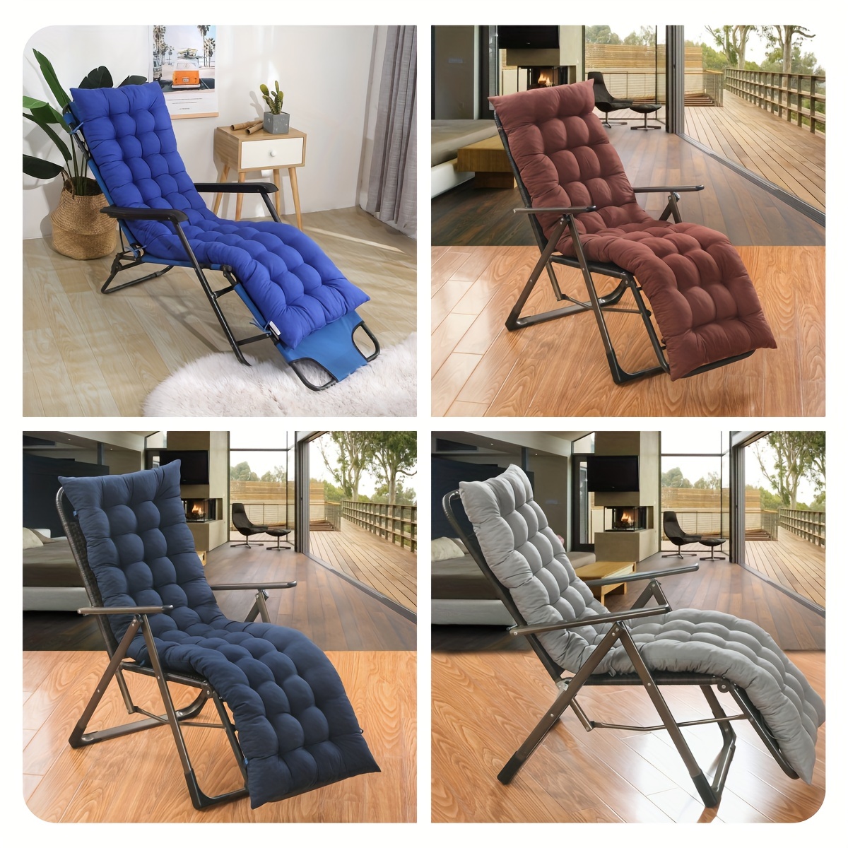 Autumn Winter Thickened Foldable Rocking Long Chair Cushion Garden Balcony  Lounge Seating Sofa Tatami Mattress Home Decor