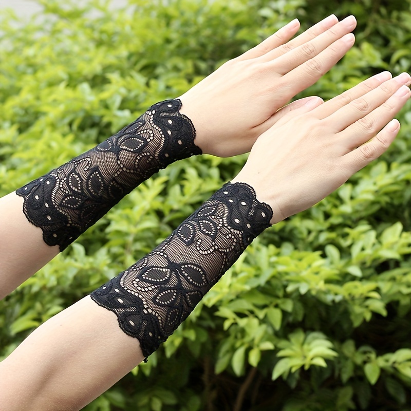 Solid Color Lace Wristband Thin Cover Scar Breathable - Temu Canada