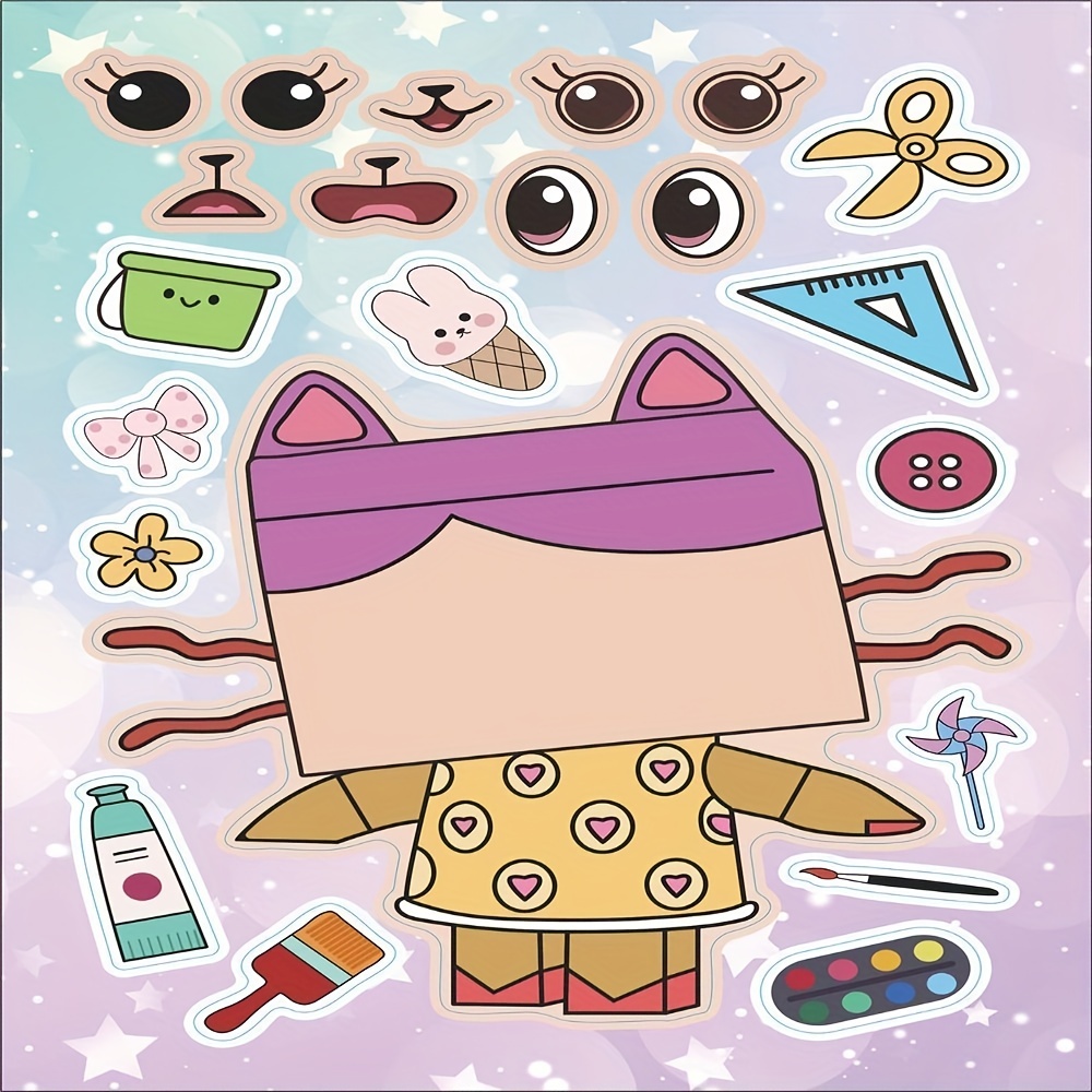 Gabby Recipesgabby's Dollhouse Make-a-face Stickers - Waterproof Diy  Puzzle For Kids 14+