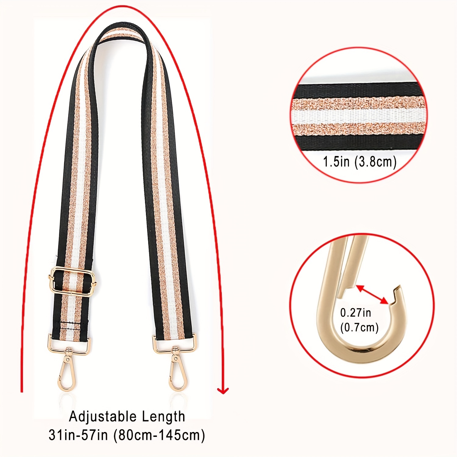 3.8cm Replacement Purse Strap,wide Adjustable Crossbody Straps For