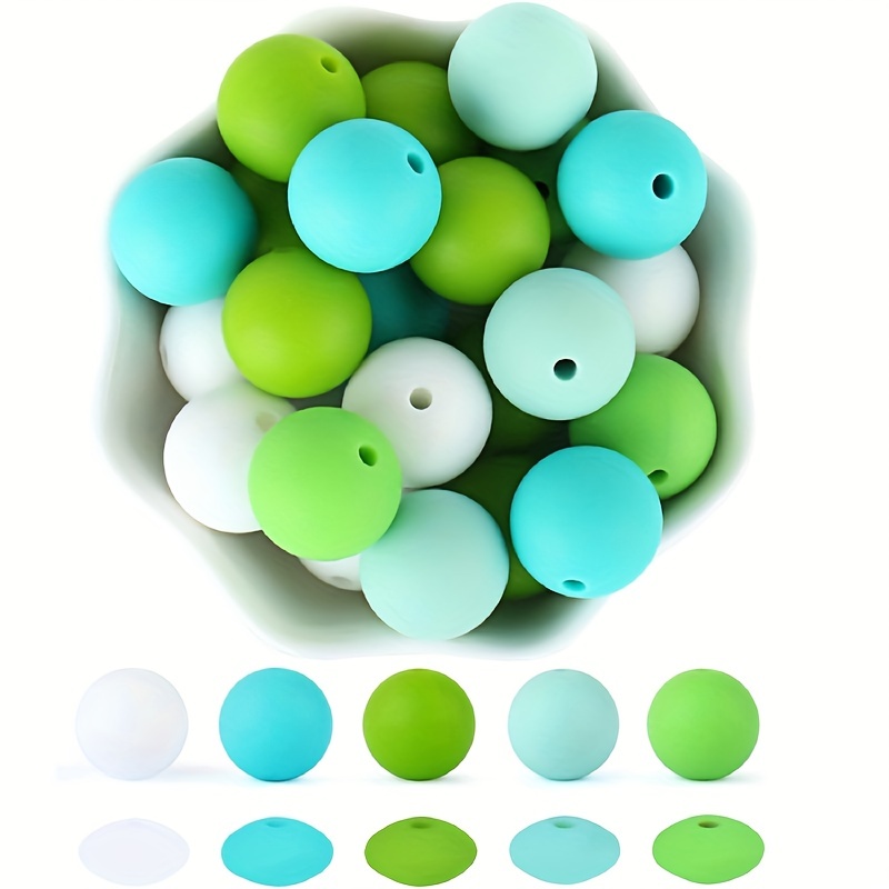 20Pcs Silicone Beads Rainbow Silicone Beads Bulk Hot Air Balloon Silicone  Loose Spacer Beads Charm Color Silicone Bead Kit for Necklace Bracelet