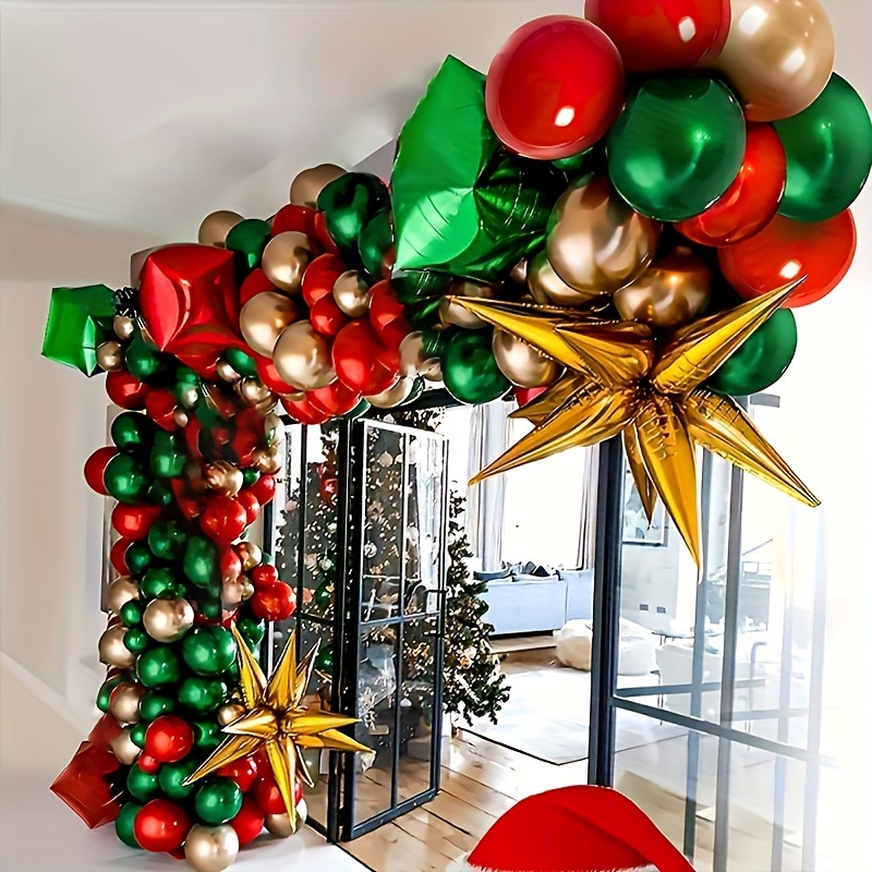 99pcs Festive Decoration Set - Create A Magical Golden & Red Balloon Arch  Bridge! Christmas, Halloween, Thanksgiving Gift Christmas, Halloween, Thanks
