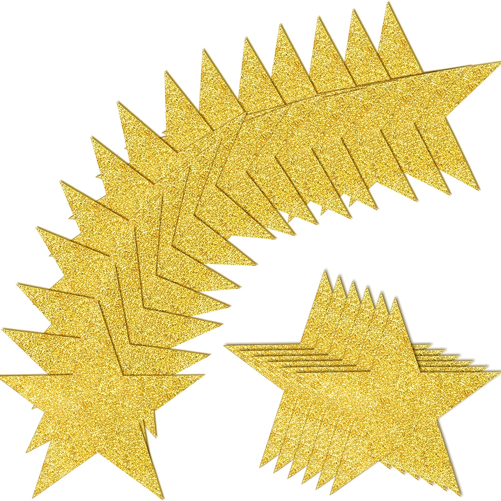 24pcs Paper Gold Stars Decorative Star Cutouts Gold Stars for Bulletin  Board 