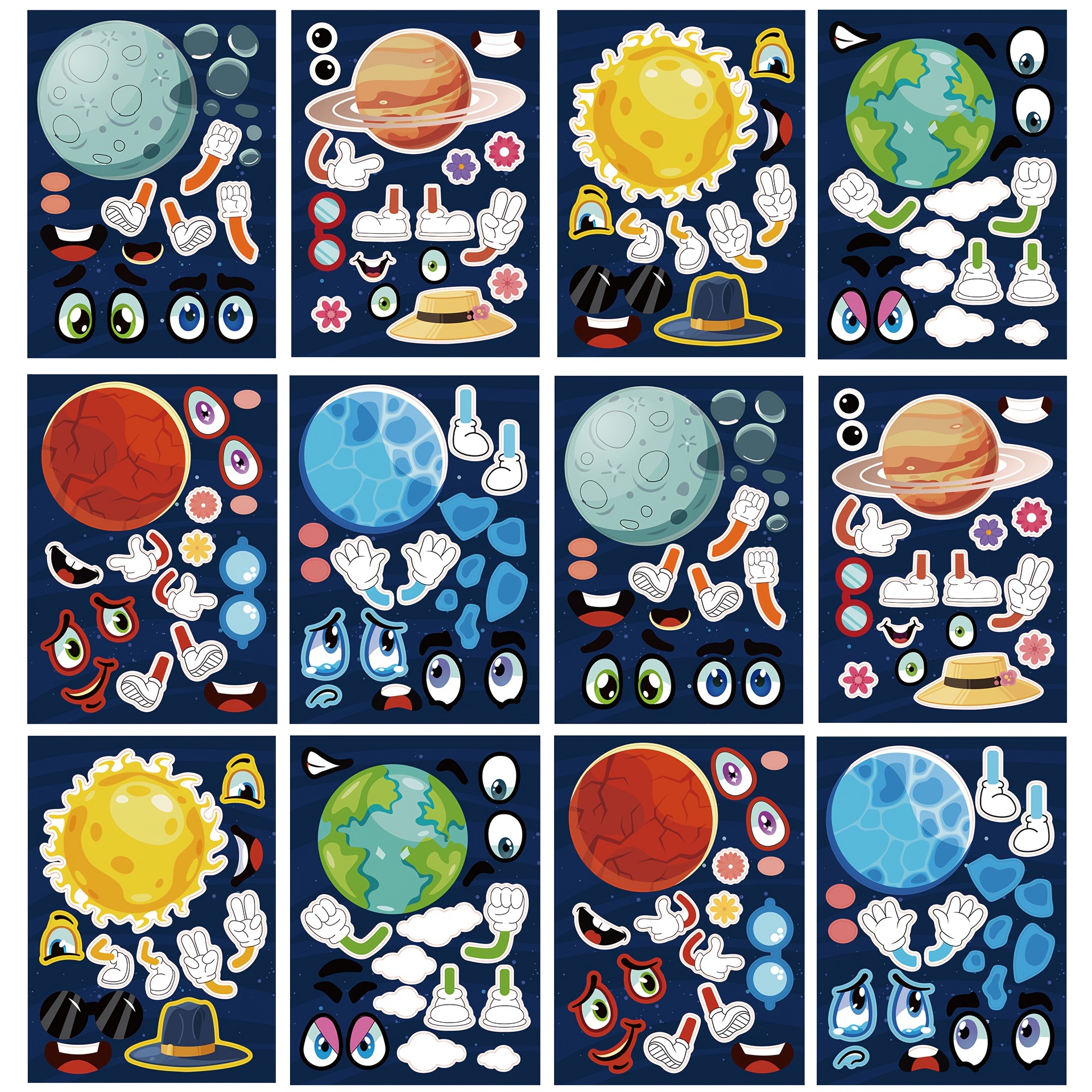 500pcs Pegatinas Planetas Universo Rollos Autoadhesivos - Temu Chile