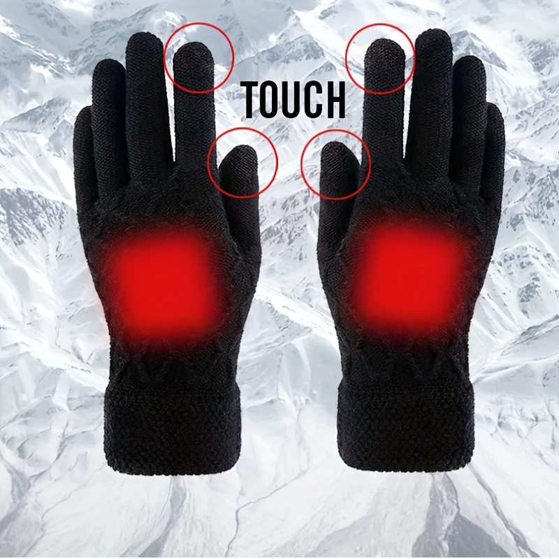 USB Winter Gloves Motorcycle Skiing Fishing Glove Temperature Adjustable  Heating Gloves Non-slip Thermal Fleece Lined Gloves