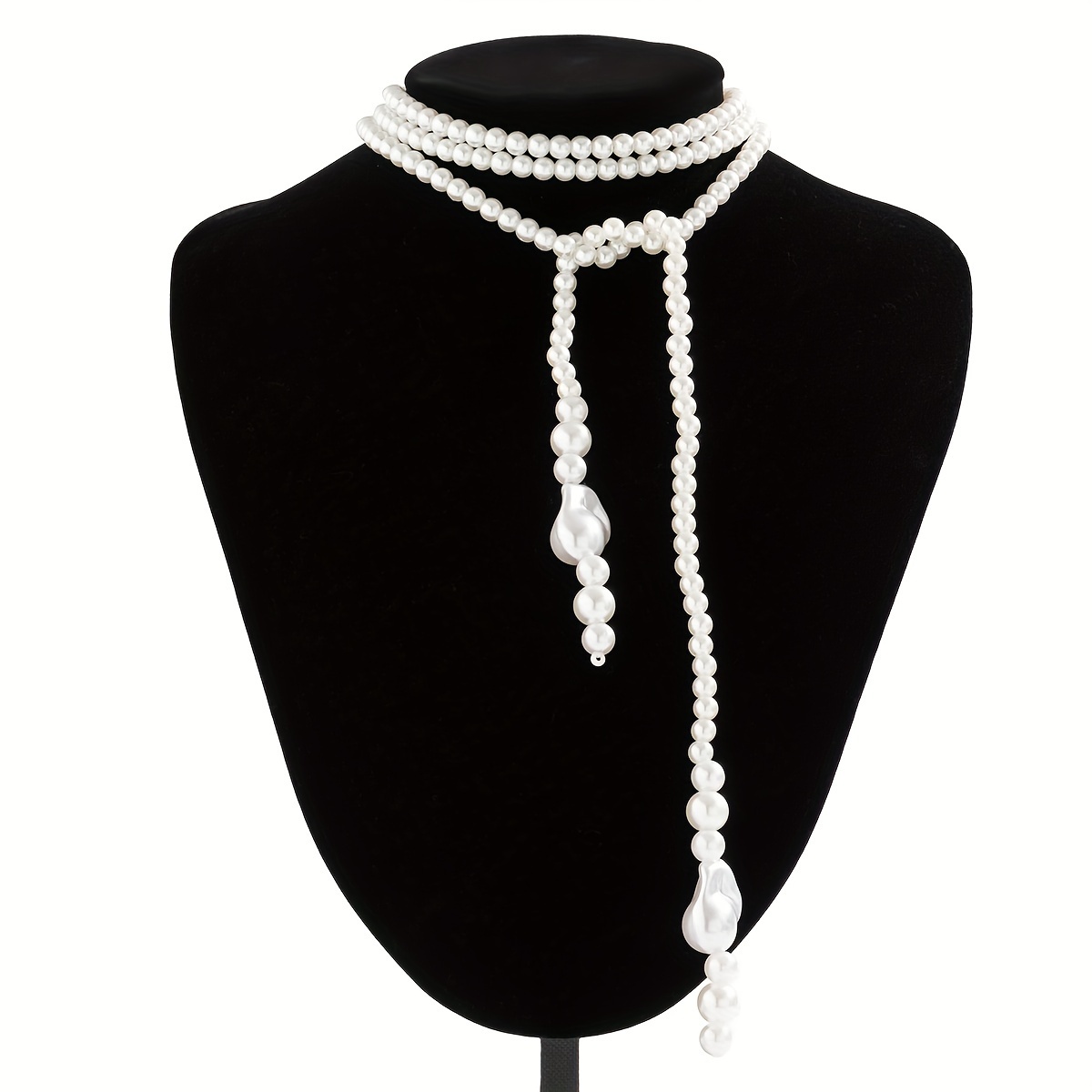 Vintage Baroque Style Faux Pearl Tassel Necklace For - Temu