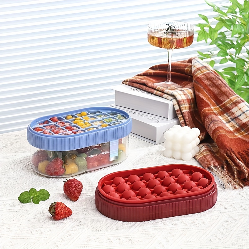Ice Cube Trays With Lids, Ice Cube Mold, Refrigerator Freezer Ice Maker,  Kitchen Accessories, Kitchen Supplies - Temu