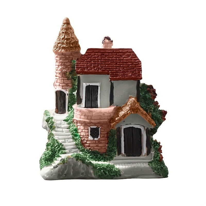 Ipetboom Villa Small House DIY Miniature Kit Re- Ment Miniatures Decorative  Cottage Mini House Ornament Micro Landscape Decor Miniature House Model