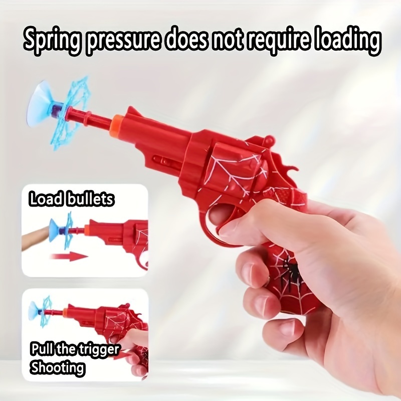 Cartoon Revolver Spider Suction Cup Pistol, Multiplayer Game, Ultra