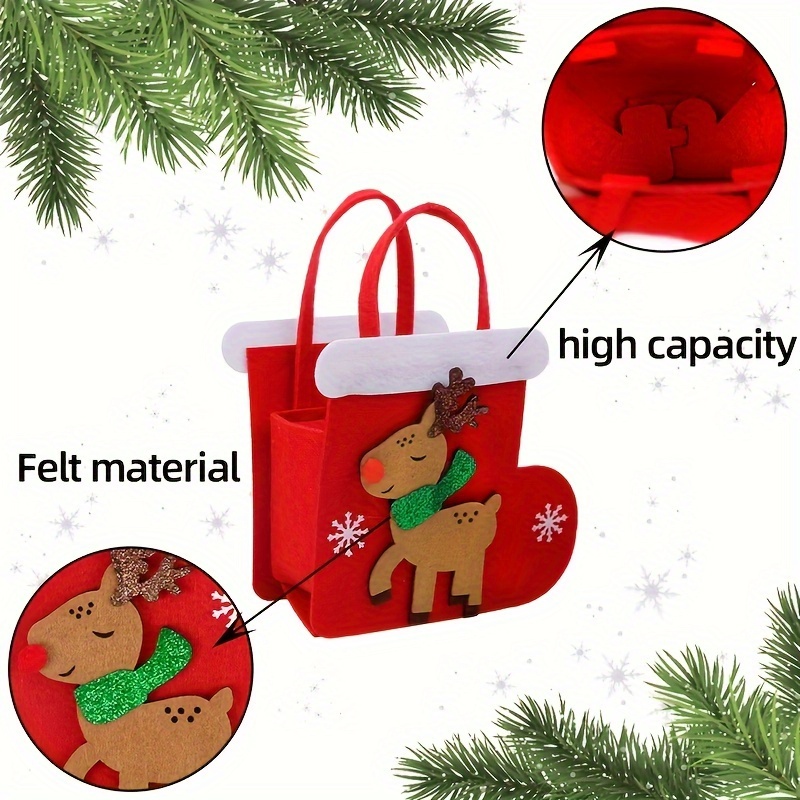 2pcs Sac À Main Cartoon En Feutre Bonbon Chocolat Cookie Sac Pour Enfants  Sac Fourre-tout Père Noël Fournitures Du Nouvel An Cadeau De Noël - Jouets  Et Jeux - Temu