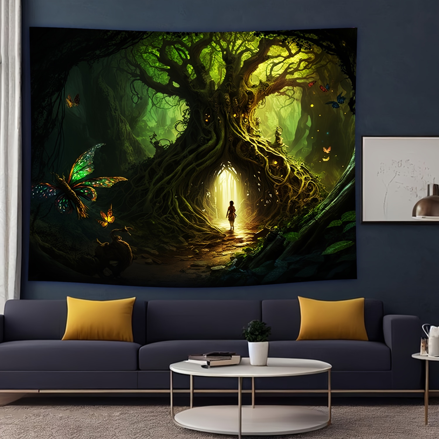UHOMETAP Fantasy Decor Tapestry Wall Hanging, Forest Red Tree of Life  Tapestry, Fairy Tale Forest Fantasy Landscape Mysterious Tree Tapestry for  Room