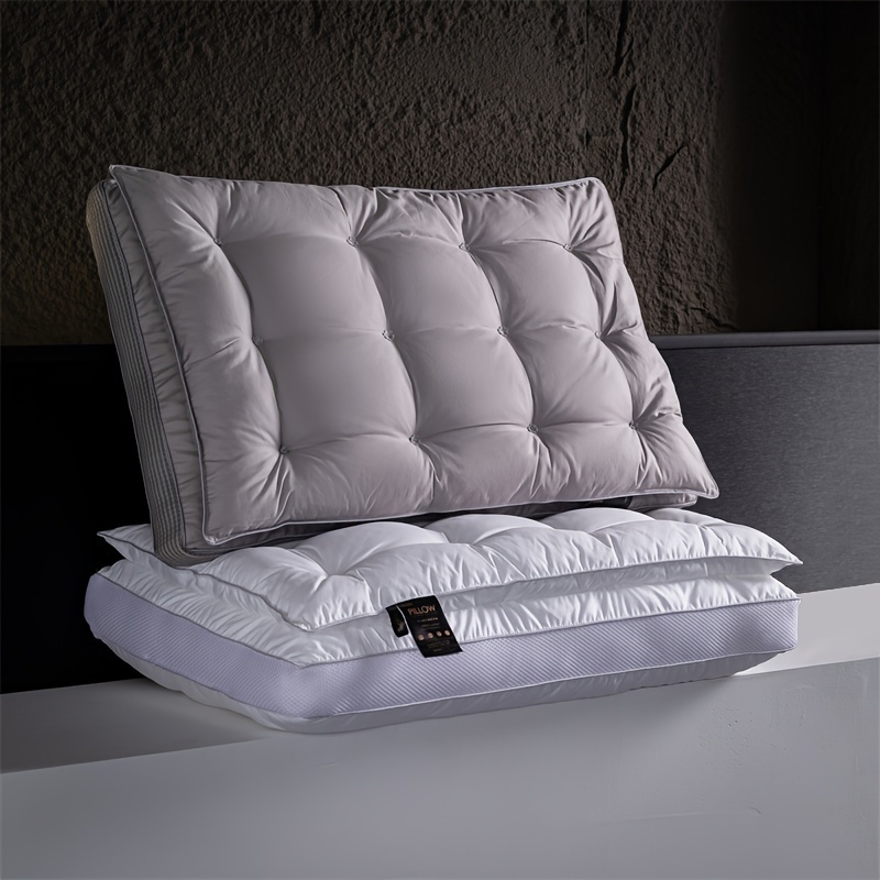 

1pc Double Layered Three-dimensional Pillow, Comfortable Fluffy Feather Velvet Pillow For Hotel Bedroom