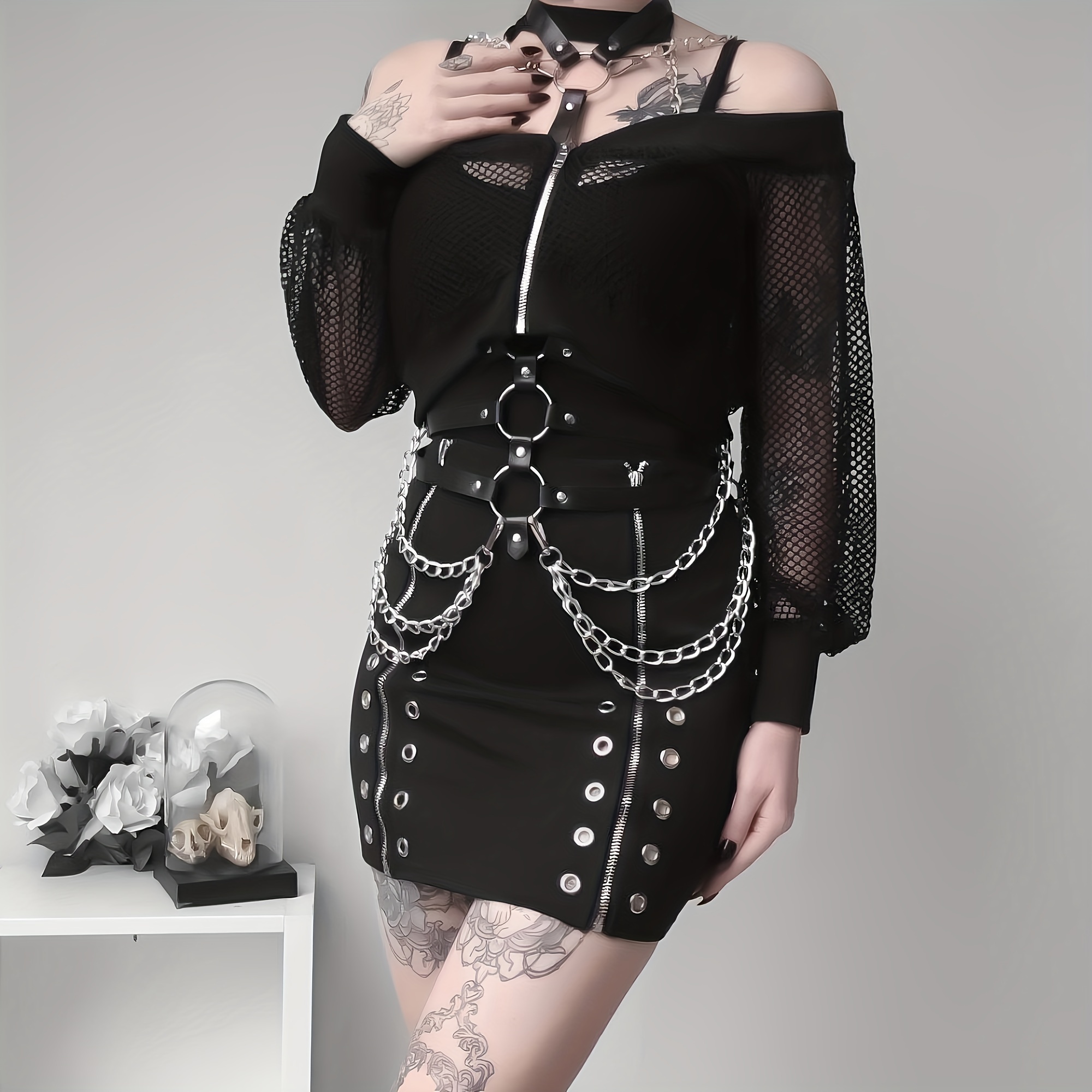 Fashion Body Chain Accessories Harness Belt Bra Women Girls Gothic Layered  Chest 