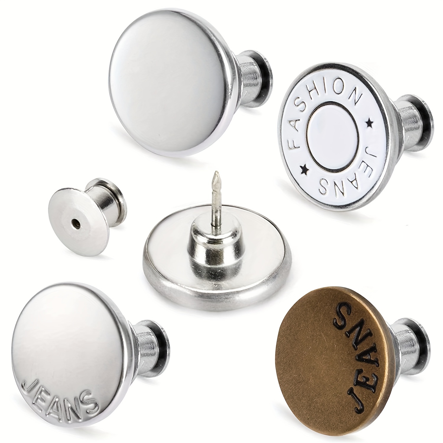 Detachable Snap Fastener Faux Pearl Metal Pants Buttons Pins - Temu