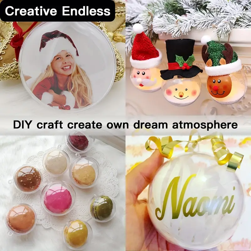 Agm Clear Fillable Ornaments Ball Diy Plastic Christmas Tree - Temu