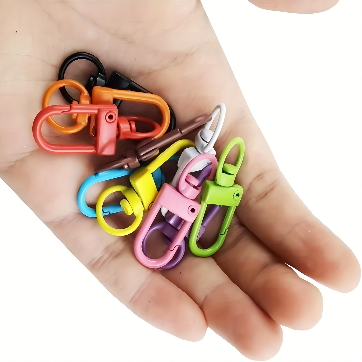 Colorful Metal Swivel Snap Hooks With Key Rings Keychain - Temu Philippines