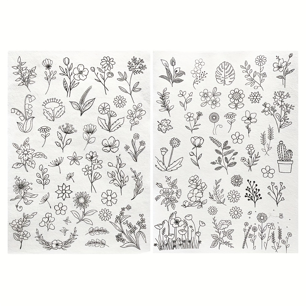 A4 Flower Pattern Embroidery Water Soluble Graph Liner Paper - Temu