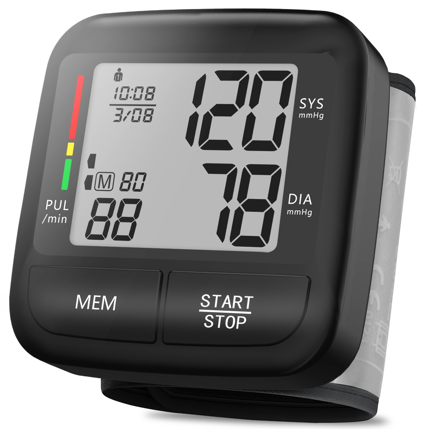 2.3 Inches LCD Display Wrist Blood Pressure Monitors With Ratings Home Use
