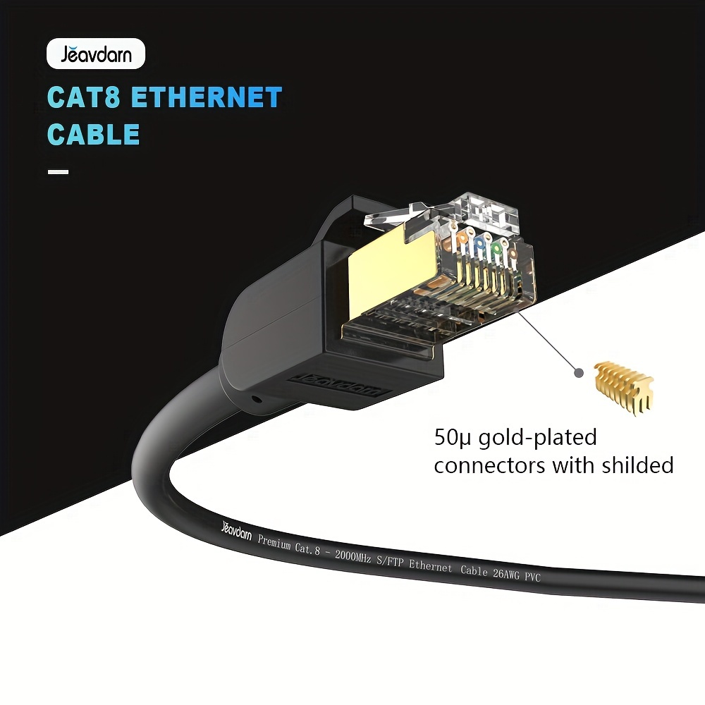 UGREEN Cat 8 Ethernet Cable 10FT, Outdoor & Indoor Flat High Speed Ethernet  Cable, 40Gbps 2000Mhz Internet Cable, Heavy Duty 26AWG LAN Cable, S/FTP