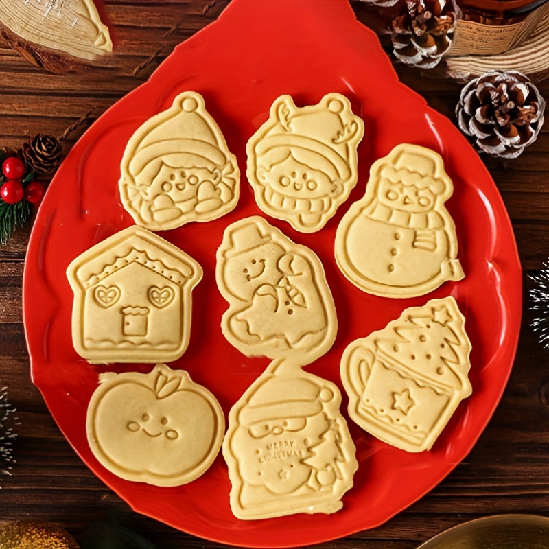 Christmas Cookie Cutter Set Snowflake Santa Claus - Temu