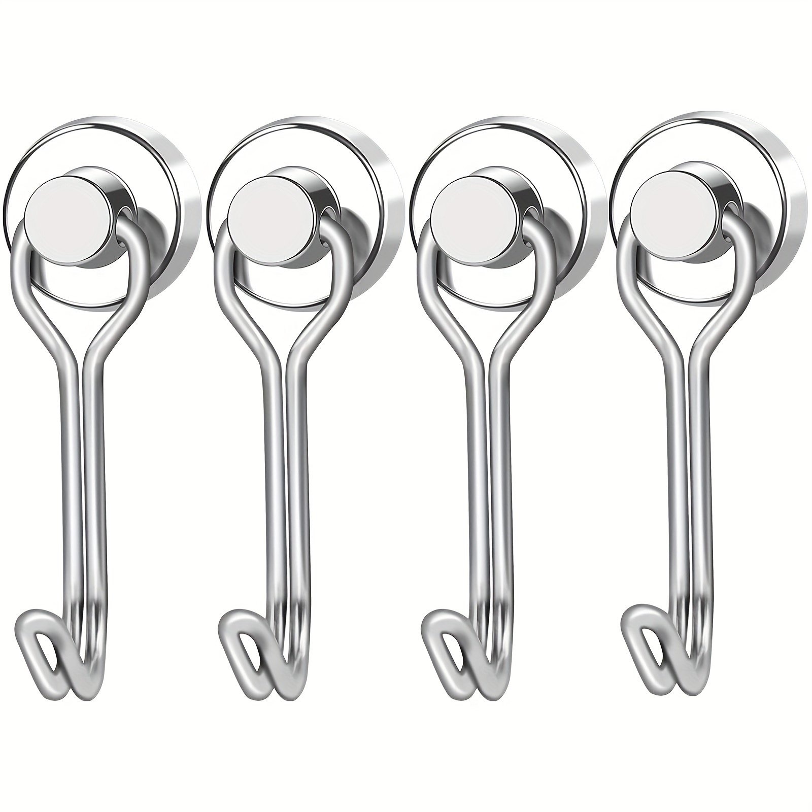 4pcs Magnetic Hooks 34KG Swivel Heavy Duty for Hanging Grill Refrigerator