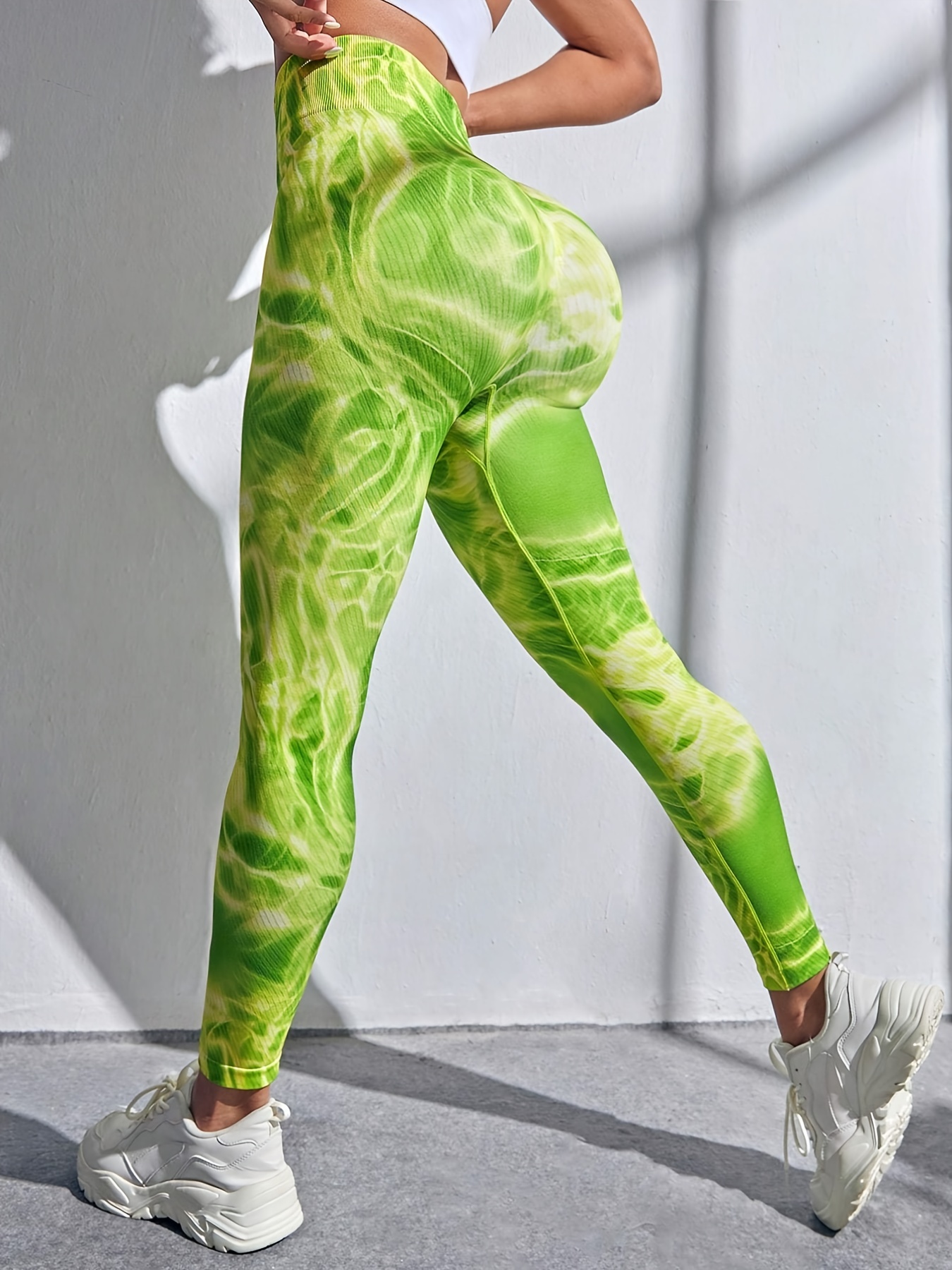 Fluorescent Color High Stretch Yoga Pants Running Gym Yoga - Temu Canada