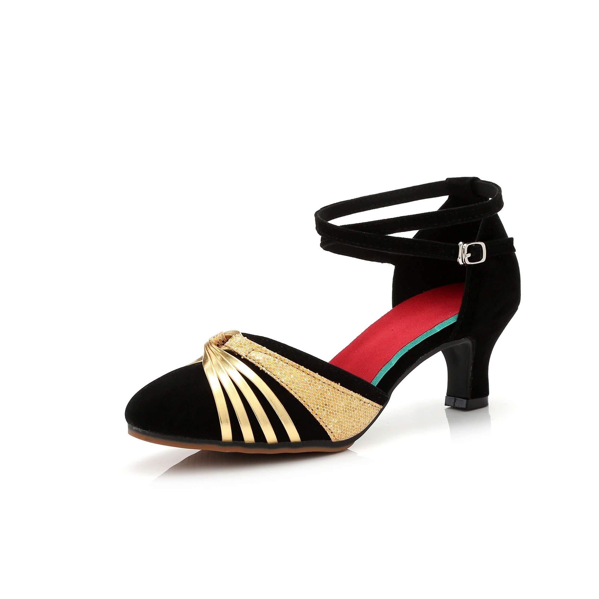Chaussures de danse à talons moyens en sequins rouges - Parfaites pour la  danse latine, la salsa, le tango, le carnaval
