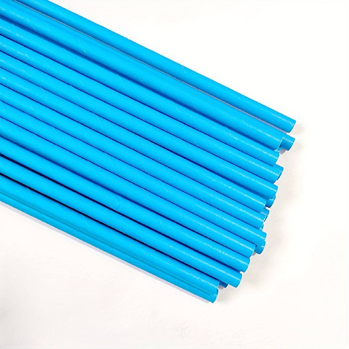 Solid Paper Straws: Blue