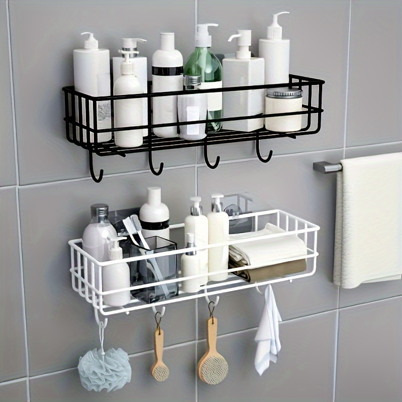 1pc Wall Mounted Bathroom Storage Rack, Bathroom Hanging Shelf, Aluminum  Bathroom Tray, Shampoo Shower Gel Holder, Bathroom Caddy Organizer, Shower  Caddy Basket, Bathroom Accessories