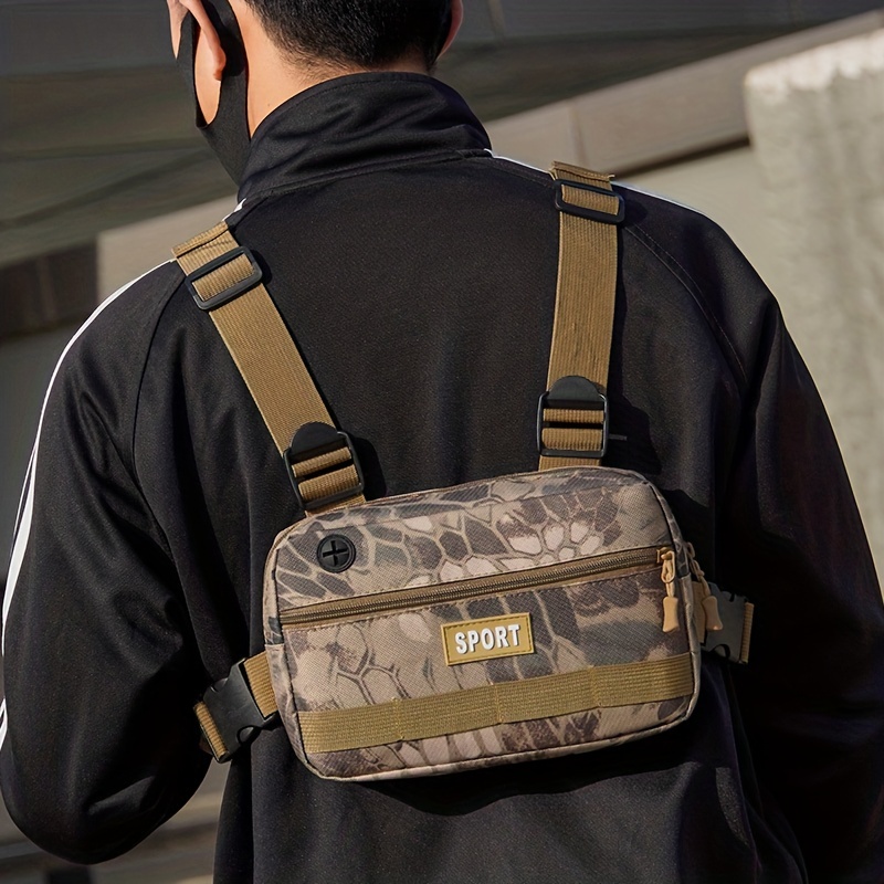 camouflage fashion chest bag for men hip hop chest rig vest bag waterproof chest bags for travel hiking outdoor sports