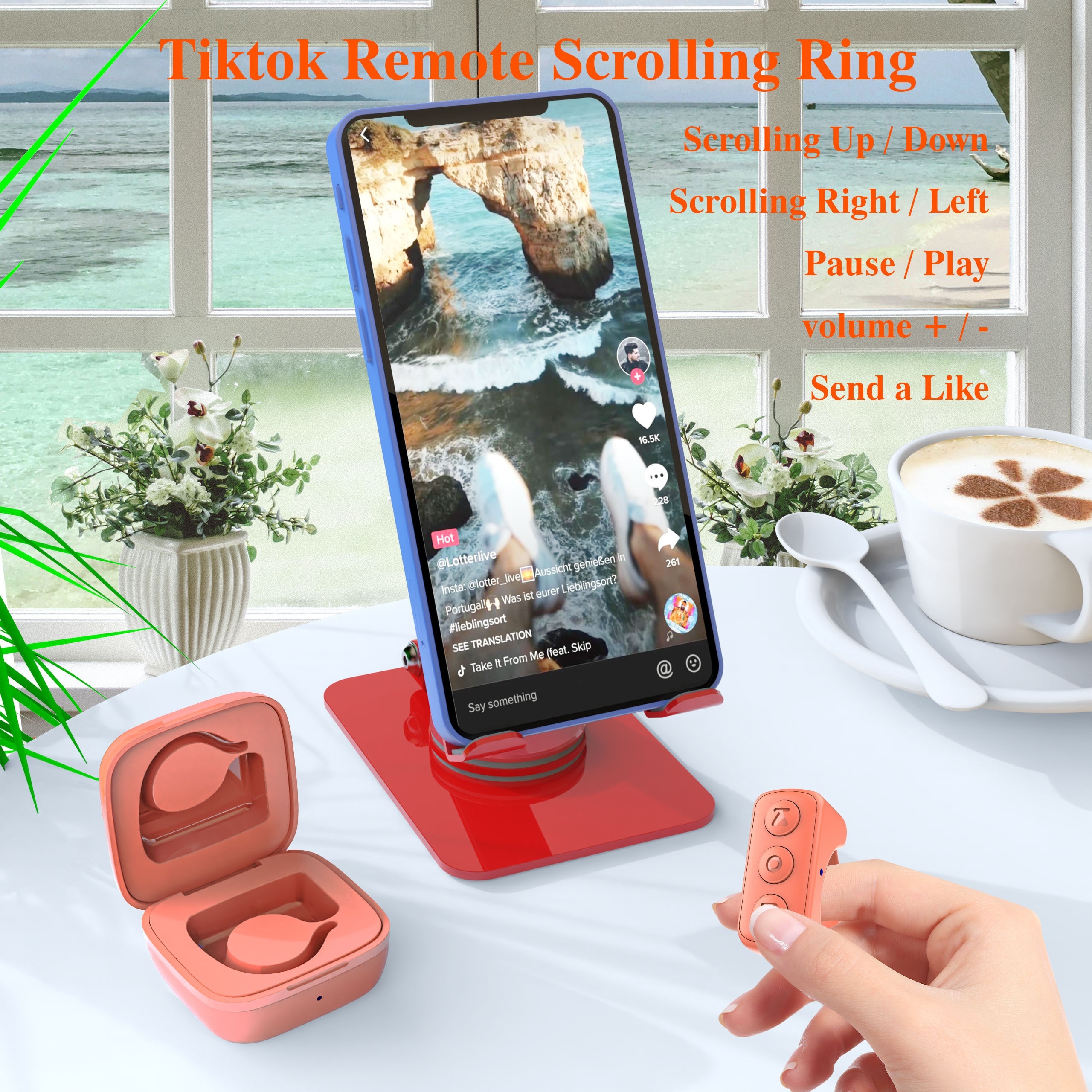 TikTok Télécommande Kindle APP Page Turner, Bluetooth Camera Enregistrement  Vidéo à Distance, APP Remote Scrolling Ring Clicker, TIK Tok Scrolling