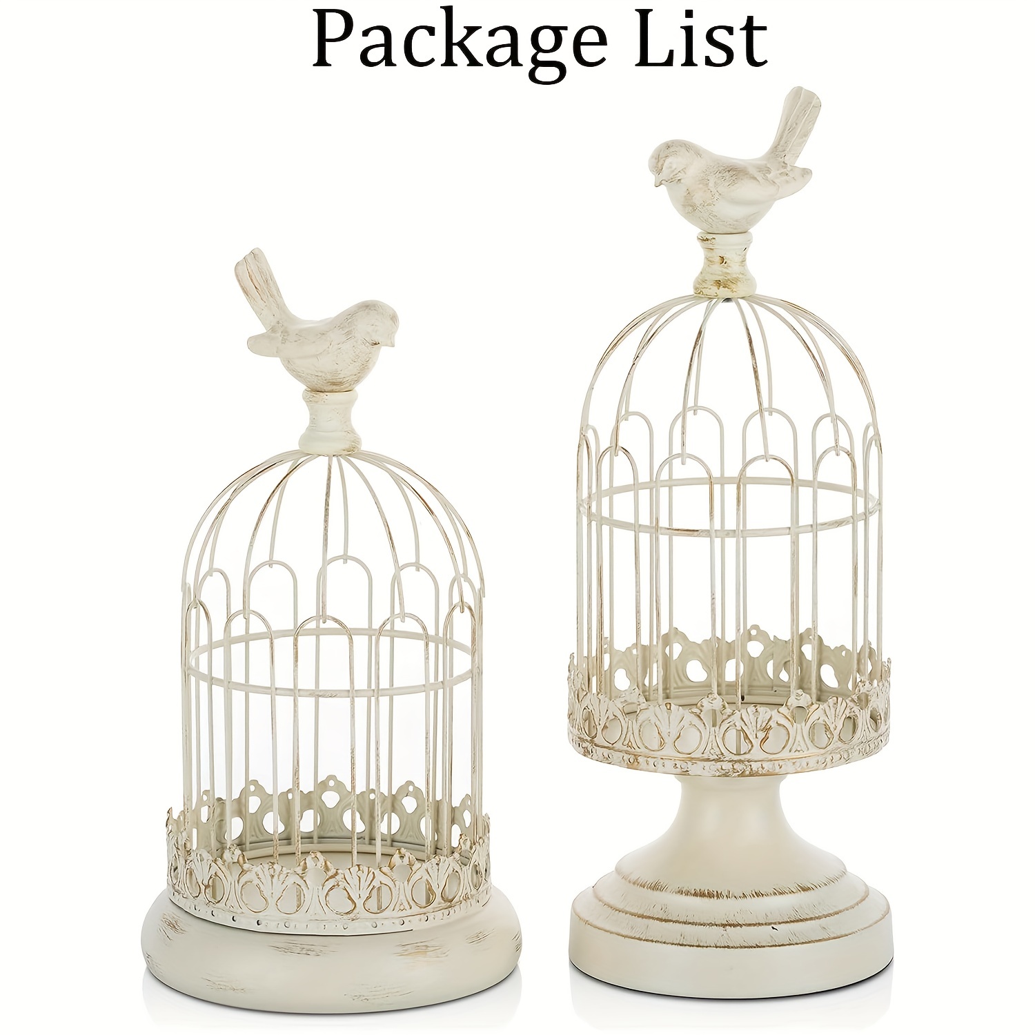 2pcs Decorative Birdcage Candle Holders for Pillar Candles