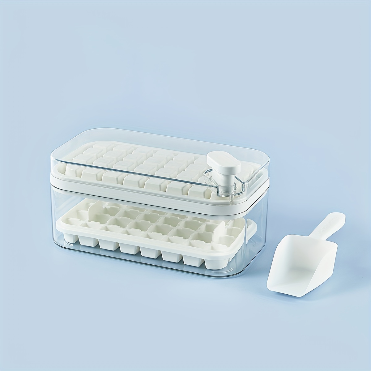 1pc Ice Cube Tray With Removable Lid & Easy Release Button For Freezing